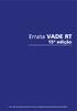 Errata VADE RT. 15ª edição. Caso a obra seja utilizada em provas e concursos, esta página não deve ser mantida no produto impresso.
