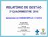 RELATÓRIO DE GESTÃO 2º QUADRIMESTRE/ Apresentado na COSMAM/CMPA em 11/10/2016. Fernando Ritter Secretário de Saúde