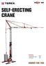SELF-ERECTING CRANE. Specifications: Capacity at max length: