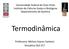 Termodinâmica. Universidade Federal de Ouro Preto Instituto de Ciências Exatas e Biológicas Departamento de Química