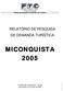 Curso de Turismo Núcleo de Pesquisa e Extensão em Turismo RELATÓRIO DE PESQUISA DE DEMANDA TURÍSTICA MICONQUISTA 2005