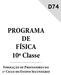 PROGRAMA DE FÍSICA 10ª Classe
