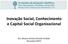 Inovação Social, Conhecimento e Capital Social Organizacional. Dra. Rosana da Rosa Portella Tondolo Novembro/2015