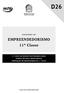 PROGRAMA DE. EMPREENDEDORISMO 11ª Classe 2.º CICLO DO ENSINO SECUNDÁRIO GERAL ENSINO TÉCNICO-PROFISSIONAL FORMAÇÃO DE PROFESSORES DO 1.