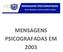 MENSAGENS PSICOGRAFADAS EM 2003