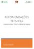 RECOMENDAÇÕES TÉCNICAS