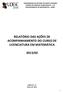 RELATÓRIO DAS AÇÕES DE ACOMPANHAMENTO DO CURSO DE LICENCIATURA EM MATEMÁTICA