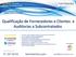 Qualificação de Fornecedores e Clientes e Auditorias a Subcontratados