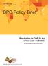 BPC Policy Brief. Resultados da COP 21 e a participação do BASIC. Abril-Maio, 2016 BPC Policy Brief - V.6 N.02