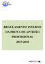 REGULAMENTO INTERNO DA PROVA DE APTIDÃO PROFISSIONAL