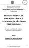 INSTITUTO FEDERAL DE EDUCAÇÃO, CIÊNCIA E TECNOLOGIA DE SÃO PAULO CÂMPUS BIRIGUI