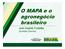 O MAPA e o agronegócio brasileiro. José Gerardo Fontelles Secretário Executivo