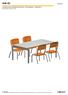 M4C-01. Conjunto para refeitório (01 mesa / 04 cadeiras) - tamanho 1. Mobiliário. Atenção. Altura do aluno: de 0,93m a 1,16m