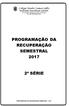 PROGRAMAÇÃO DA RECUPERAÇÃO SEMESTRAL 2017