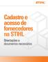 Cadastro e acesso de fornecedores na STIHL. Orientações e documentos necessários