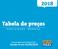 Tabela com vigência a partir de janeiro de Versão IV em 01/09/2018