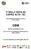 7º RALLY ROTA SC CAPÃO ALTO / SC REGULAMENTO PARTICULAR DE PROVA RALLY BAJA CBM MOTOS, QUADRIS E UTVS