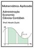 Matemática Aplicada. Administração Economia Ciências Contábeis