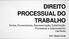 DIREITO PROCESSUAL DO TRABALHO Partes, Procuradores, Representação, Substituição Processual e Litisconsórcio Das Partes. Prof ª.