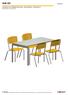 M4C-03. Conjunto uso múltiplo (01 mesa / 02 cadeiras) - tamanho 3. Mobiliário. Atenção. Altura do aluno: de 1,19m a 1,42m