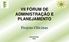 VII FÓRUM DE ADMINISTRAÇÃO E PLANEJAMENTO