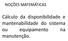 NOÇÕES MATEMÁTICAS. Cálculo da disponibilidade e mantenabilidade do sistema ou equipamento na manutenção.