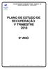 PLANO DE ESTUDO DE RECUPERAÇÃO 1º TRIMESTRE 2018