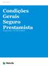 Seguro Prestamista. Condições Gerais Seguro Prestamista Processo Susep n.º /