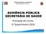 AUDIÊNCIA PÚBLICA. Prestação de Contas 1º Quadrimestre 2018