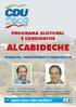 ALCABIDECHE PROGRAMA ELEITORAL E CANDIDATOS TRABALHO, HONESTIDADE E COMPETÊNCIA