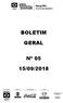 BOLETIM GERAL Nº 05 15/09/2018