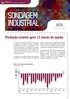 SONDAGEM INDUSTRIAL. Produção estável após 21 meses de queda. Índice de evolução da produção Índices de difusão (0 a 100)*