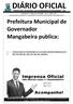 PREFEITURA MUNICIPAL DE GOVERNADOR MANGABEIRA - BA. Segunda-feira 08 de Janeiro de 2018 Ano II Edição n 05