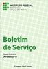 IFMT Câmpus São Vicente. Edição Ordinária. Outubro/2017. Boletim de Serviço - Outubro/2017 1