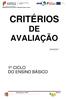 CRITÉRIOS DE AVALIAÇÃO 1º CICLO DO ENSINO BÁSICO 2016/2017. Departamento 1º CEB Página 1