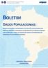 BOLETIM DADOS POPULACIONAIS: