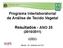 PROGRAMA INTERLABORATORIAL DE ANÁLISE DE TECIDO VEGETAL