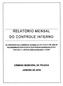 RELATÓRIO MENSAL DO CONTROLE INTERNO
