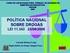 POLÍTICA NACIONAL SOBRE DROGAS LEI /08/2006