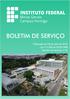 INSTITUTO FEDERAL. Minas Gerais BOLETIM DE SERVIÇO. Publicado em 05 de abril de 2019 Lei nº de 05/05/1996 Boletim de Serviço nº 30