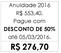 Anuidade 2016 R$ 553,40. Pague com DESCONTO DE 50% até 05/03/2016. R$ 276,70