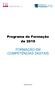 Programa de Formação de 2019 FORMAÇÃO EM COMPETÊNCIAS DIGITAIS