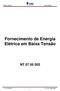 Fornecimento de Energia Elétrica em Baixa Tensão NT