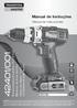 Manual de Instruções Manual de Instruções Nº SER. ATENÇÃO: Parafusadeira/Furadeira 14,4 V com Baterias de Íons de Lítio