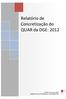 Relatório de Concretização do QUAR da DGE: 2012